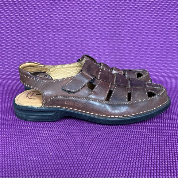Johnston & Murphy Other - Johnston & Murphy Soft Memory Foam Leather Closed Toe Sandals Mens 10 Brown